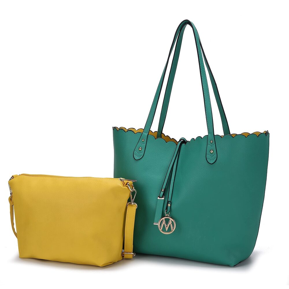 9036 Sopper Tote Bag & Crossbody Purse Set, Vegan Leather Shoulder bag